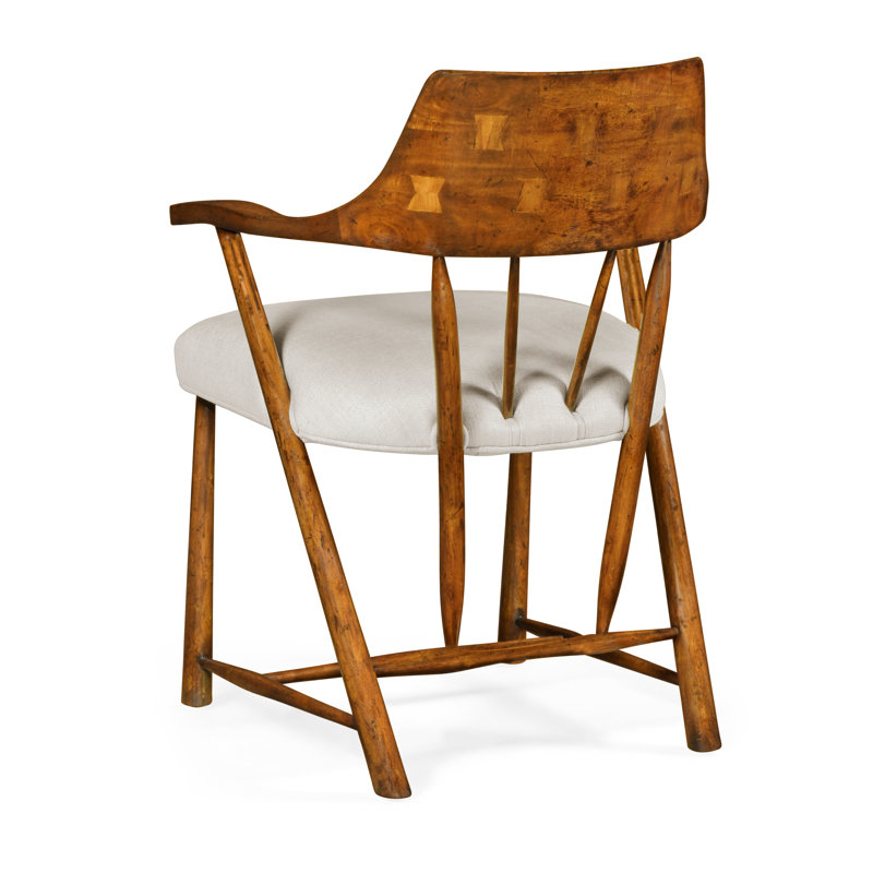 Casually Country Arm Chair, Tan, Medium Walnut