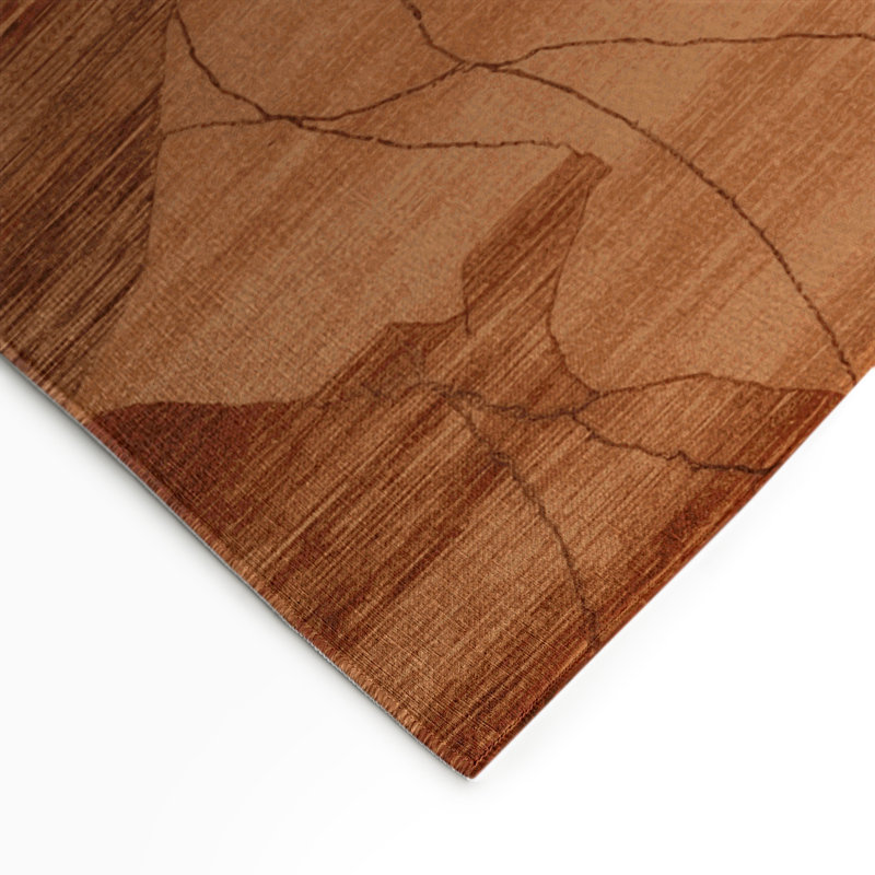 Tapis rose abstrait intérieur et extérieur, Rectangle 5 pi x 7 pi