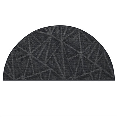 Tapis géométrique intérieur / extérieur gris foncé