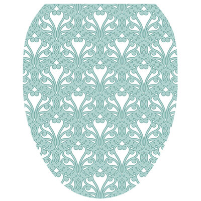 Queen’s Lace Classic Toilet Seat Decal – Toilet Tattoos Elegant Static Cling Vinyl Cover Fits Round & Elongated Seats