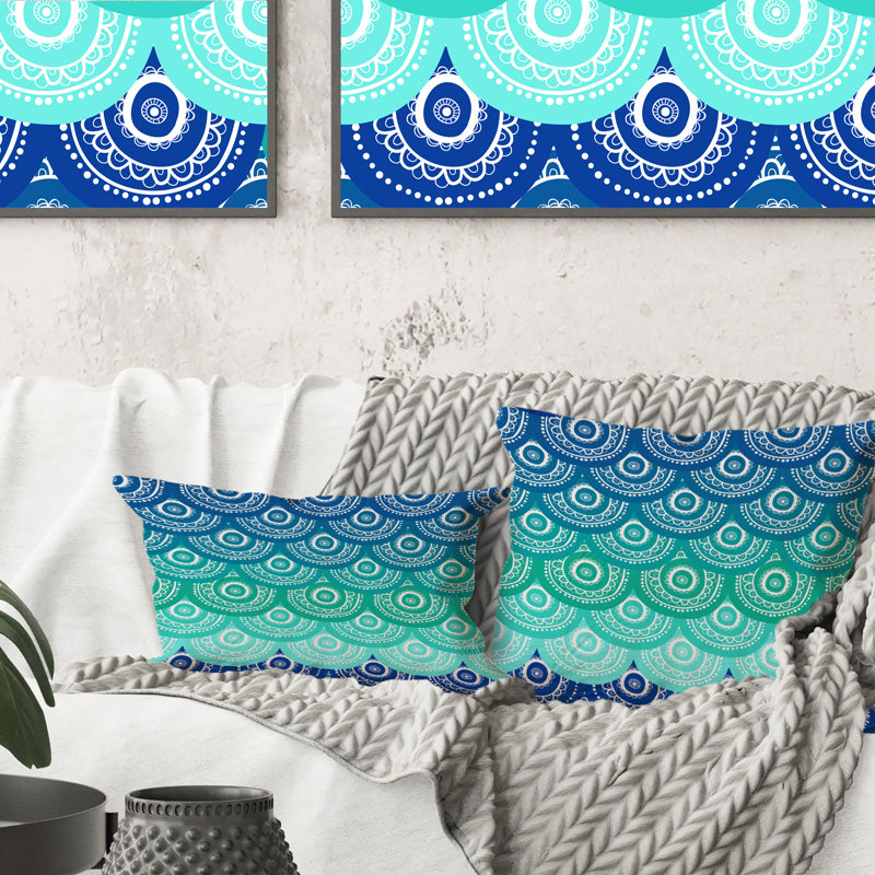 Coussin Ethnique Ocean Waves - Imprimé moderne