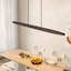 Luminaire suspendu linéaire à finition noyer avec télécommande DEL à intensité variable pour îlot de cuisine et salle à manger-1224939699
