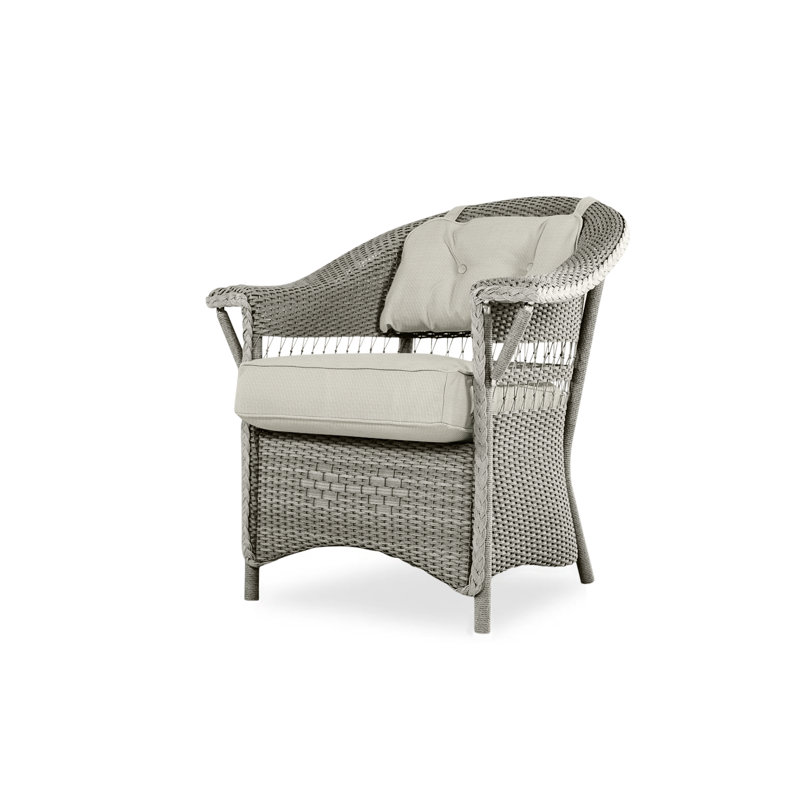 Nantucket Outdoor Dining Armchair, Rumba Straw, Pewter