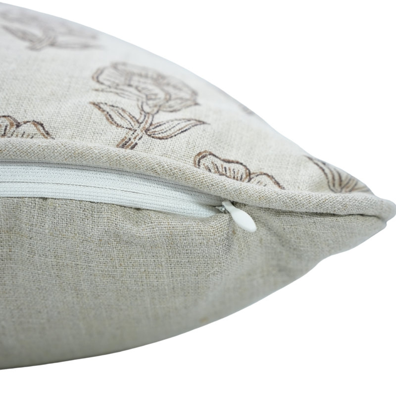 Housse de coussin à motif de passepoil fait à la main Fab Divine Elegant, Carré 14 po