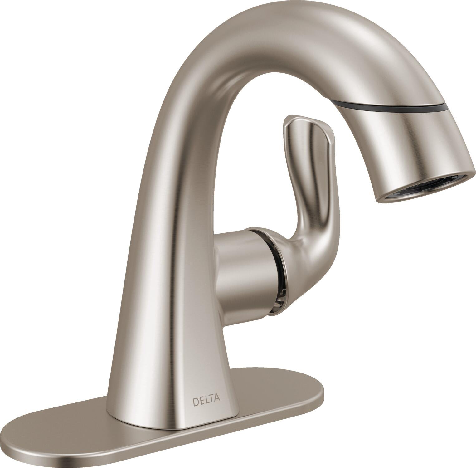 Delta Arvo Single Hole Pull-Down Bathroom Faucet, Pull Out Sprayer ...