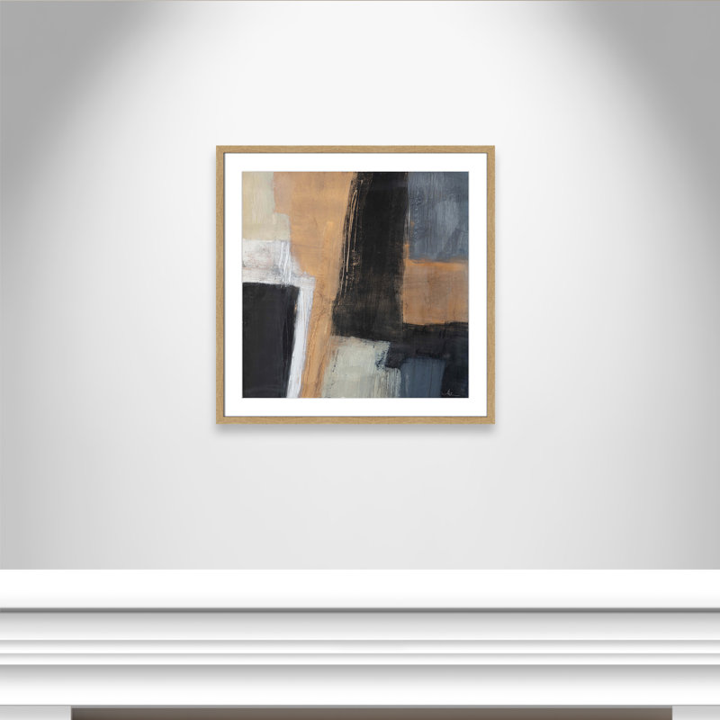 «Metallic Slate I» par Casa Fine Arts, H 27,5 po x l 27,5 po, Boîte naturelle encadrée
