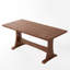 Table de salle à manger rectangulaire moderne du milieu du siècle, 160 cm (62,99 po), robuste, en MDF brun grain de bois, supportant jusqu'à 136 kg (300 lb), avec piètement stable à tréteaux, idéale pour la salle à manger et la cuisine.
