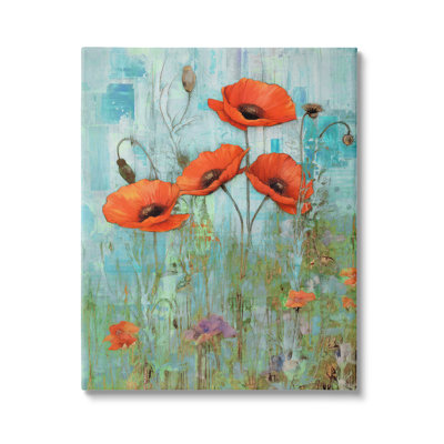 " Poppy Meadow On Blue "