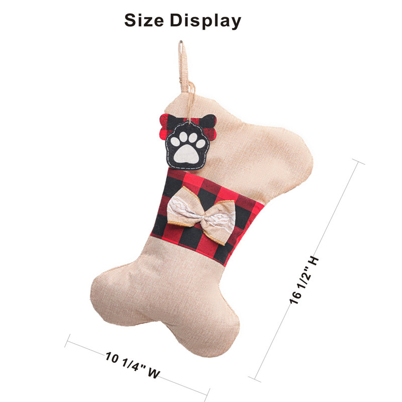 Ornement de Noël en forme de chien - cadeau pour chien - Buffalo Check