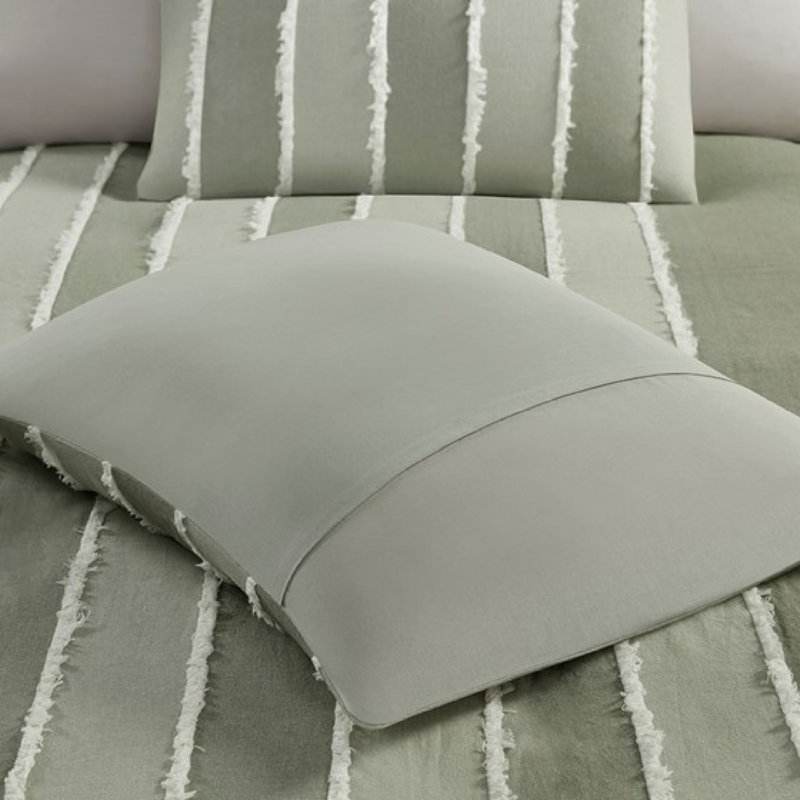 Ensemble de literie en coton bohémien, taille double / grand, motif rayé pour la maison