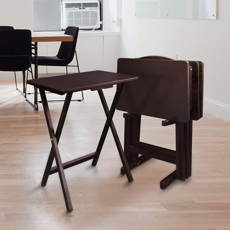 Ensemble de tables-plateaux 5 pièces Home, espresso