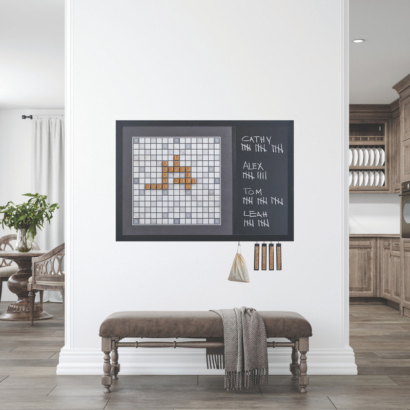 Magnetic Wall Family Word Tile Board | Board Games | Game Room Decor | Wall Games | Basement Decor | Unique Decor | Board Game Art | Modern