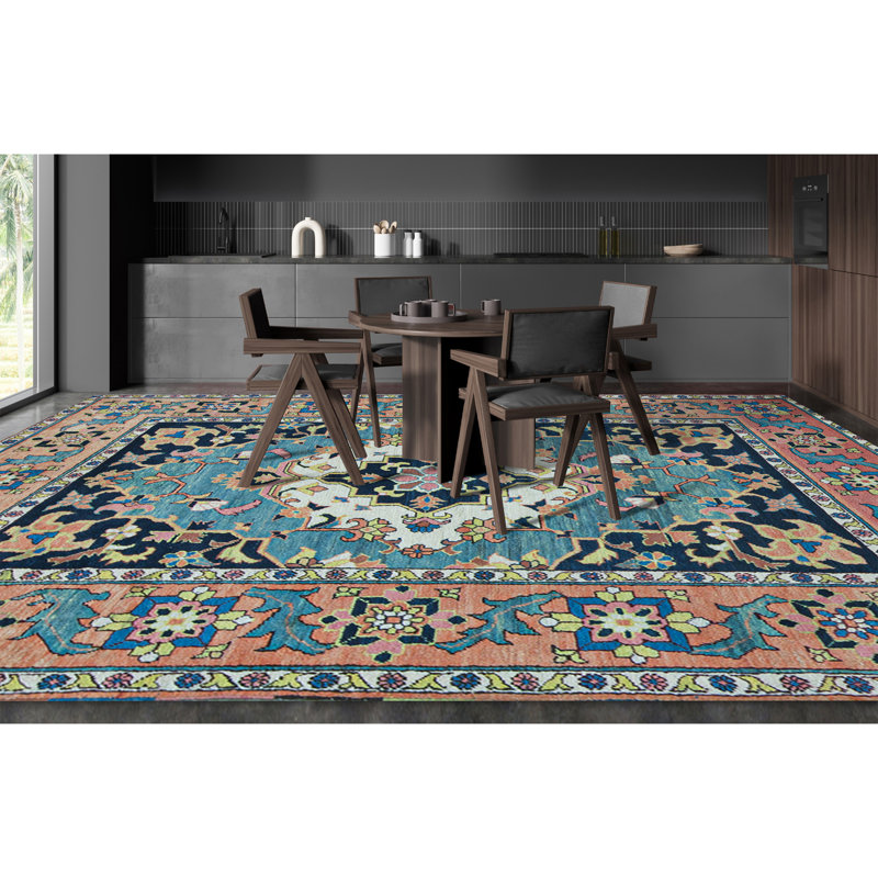 Hand-Knotted High-Quality Orange Area Rug