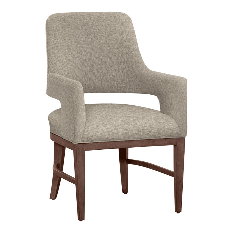 Chaise avec accoudoirs Josie, Noyer, Sable 9508