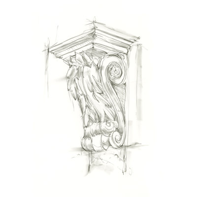 Corbel Sketch IV 1 Piece Wrapped Canvas Wall Art