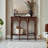 39.37" Brown Rectangular Solid Wood Console Table