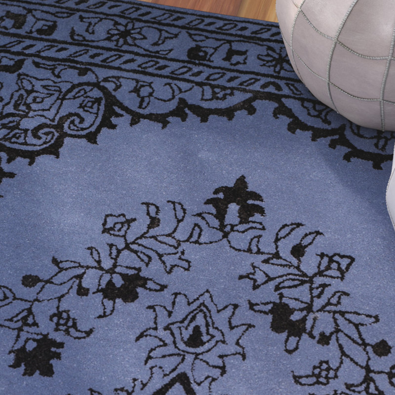 Samaniego Hand Tufted Viscose/Wool Oriental Rug in Purple, Rectangle 8' x 10'