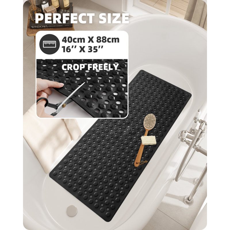 Tapis de douche Aatos, Noir, L 16 po x L 35 po