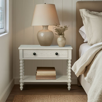 Grande table de chevet avec tiroir et tablette Beckett