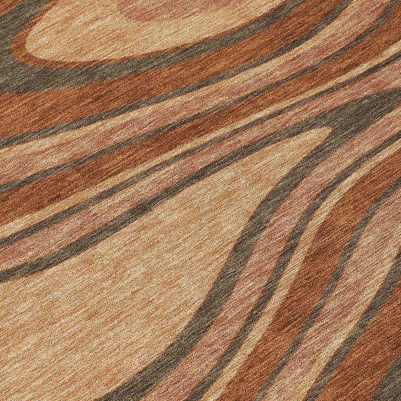 Machine Washable Indoor/Outdoor Chantille ACN2493 Abstract Rug, 3' x 5', Paprika