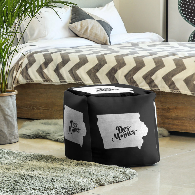 Upholstered Ottoman, Black