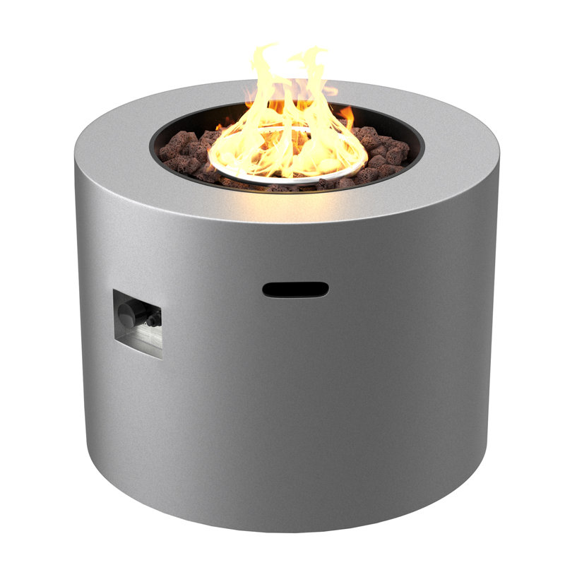 32'' W Concrete Style Propane Outdoor Alloy Steel Frame Fire Pit In Gray (Update Version)