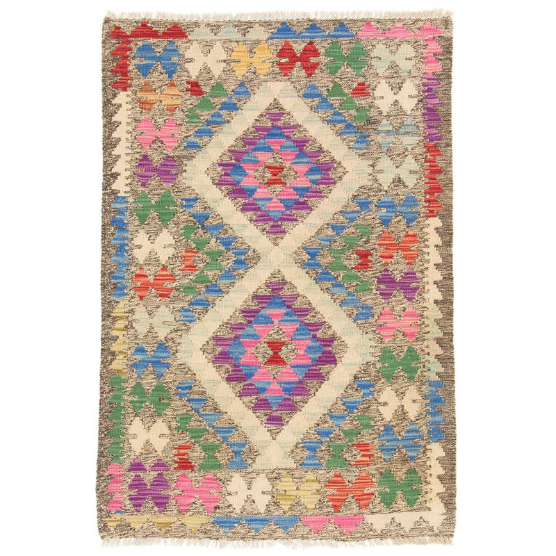 Geometric Wool Hand Woven 81cm X 120cm Area Rug