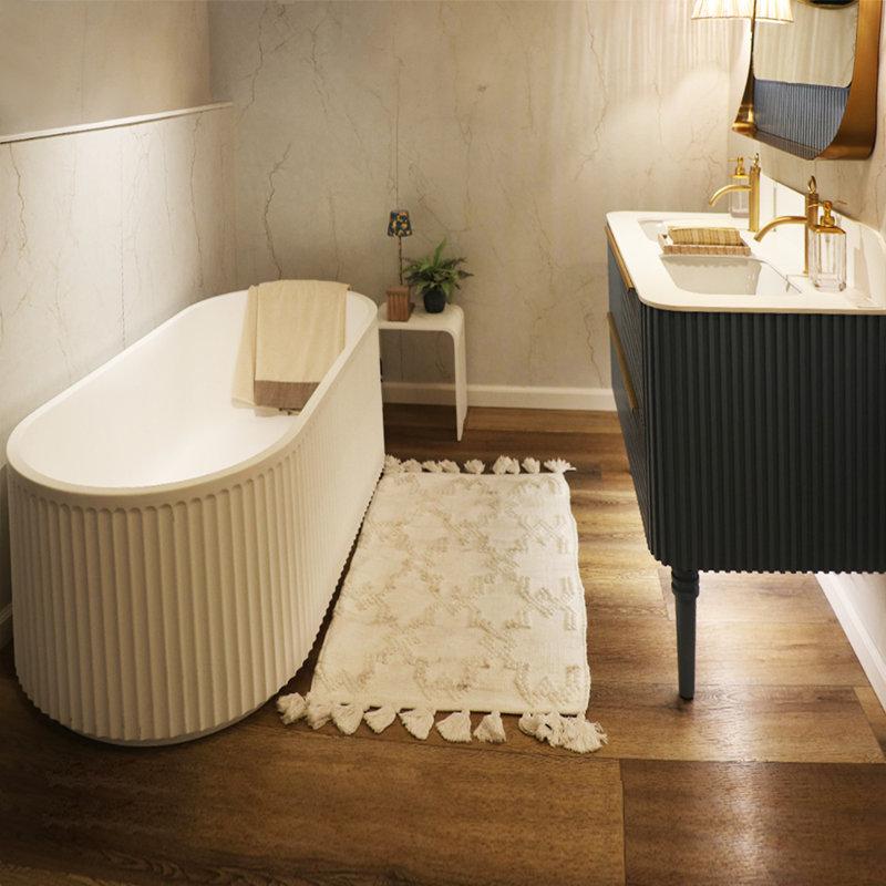 Brio 66.75'' L Freestanding Soaking Bathtub, Matte White
