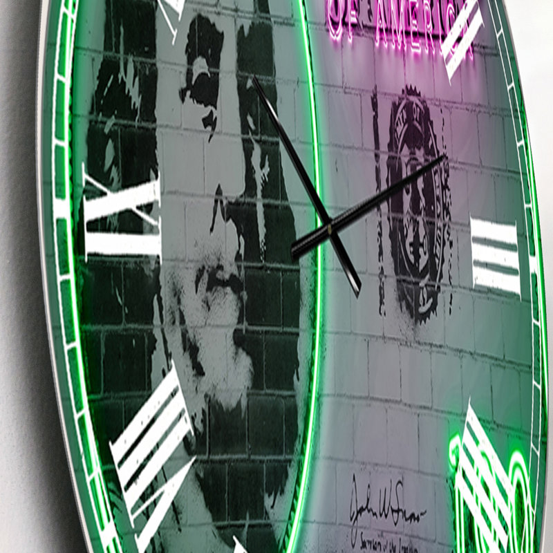 100 dollars - Grande horloge murale moderne, Petit