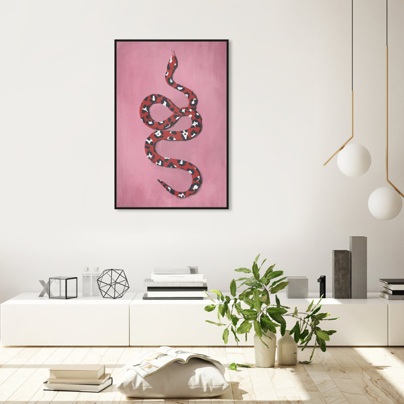 Cadre rose sur toile «Pink Around I», Noir, H 36 po x l 24 po