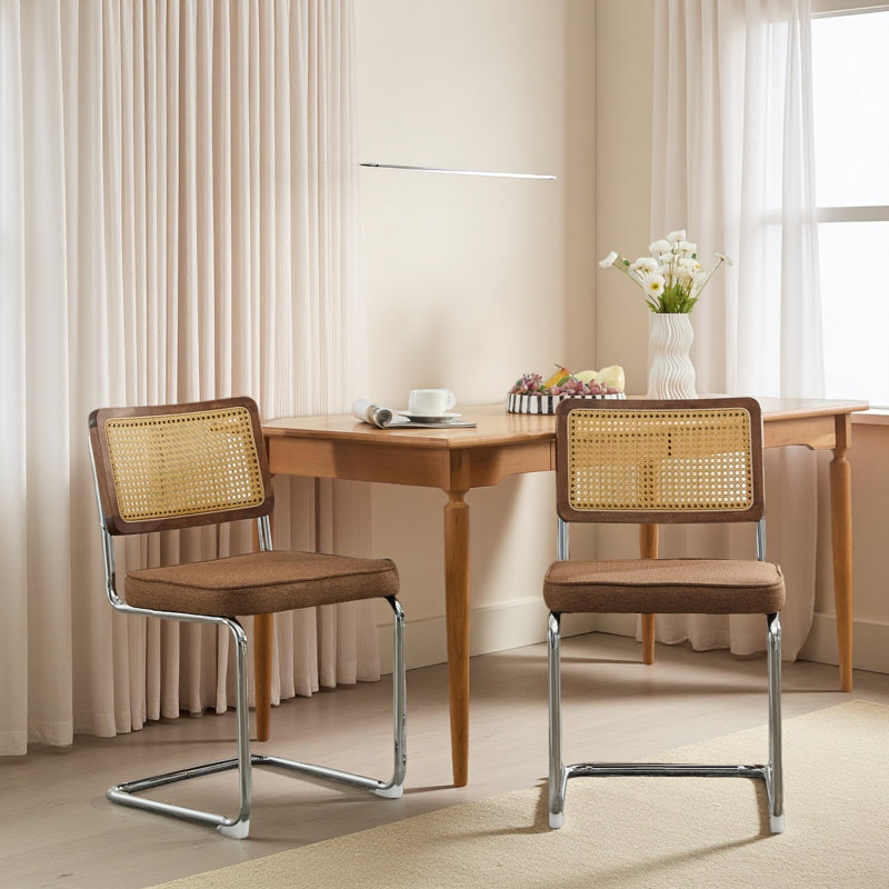 Ensemble de 2 chaises d'appoint Mid-Century, Café