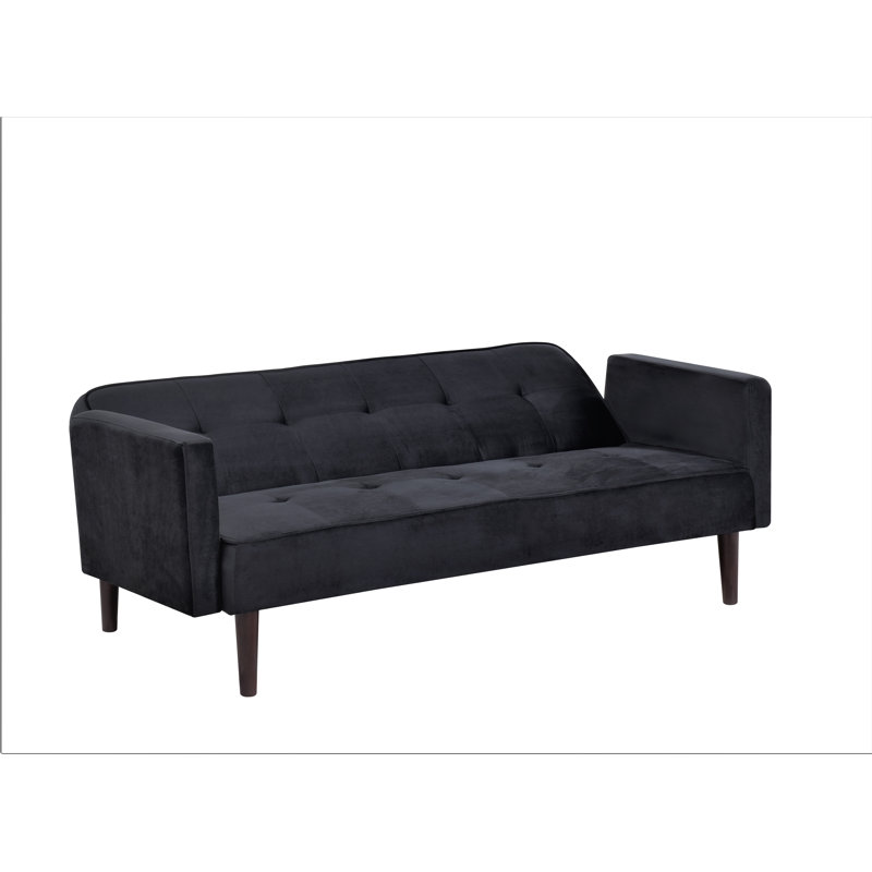 tufted design 72'' wide convertible sofa, Black