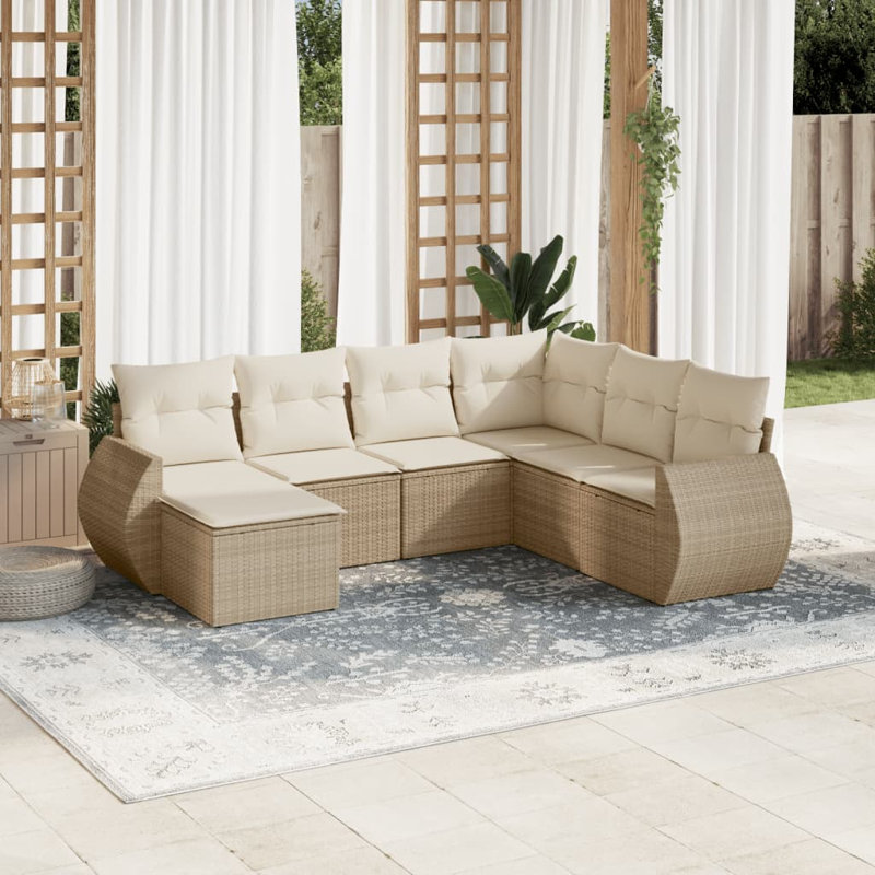 Ensemble de canapé de jardin Vidaxl PE, Beige