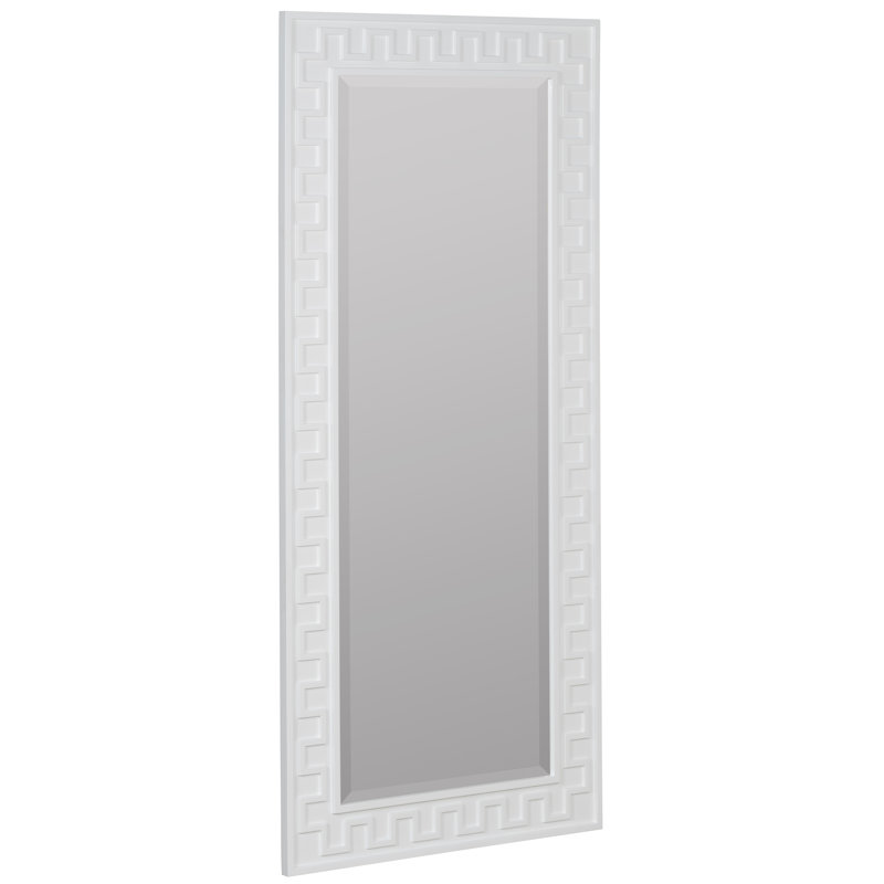 Greek Key Full Length Mirror by Erin Gates, White
