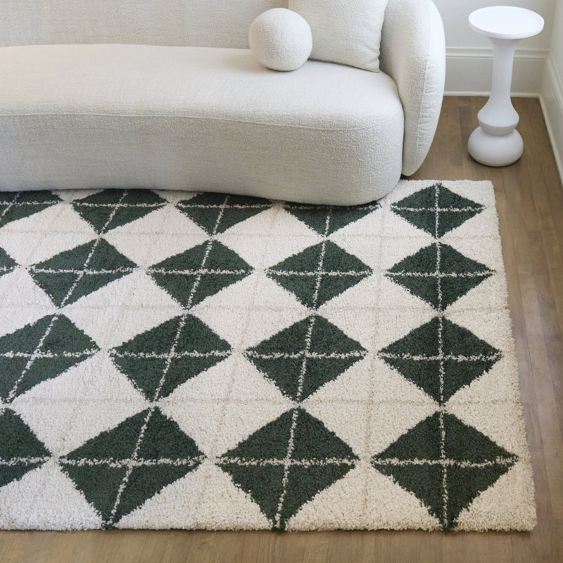 Tapis vert à longs poils Quarterman, Rectangle 5 pi 3 po x 7 pi