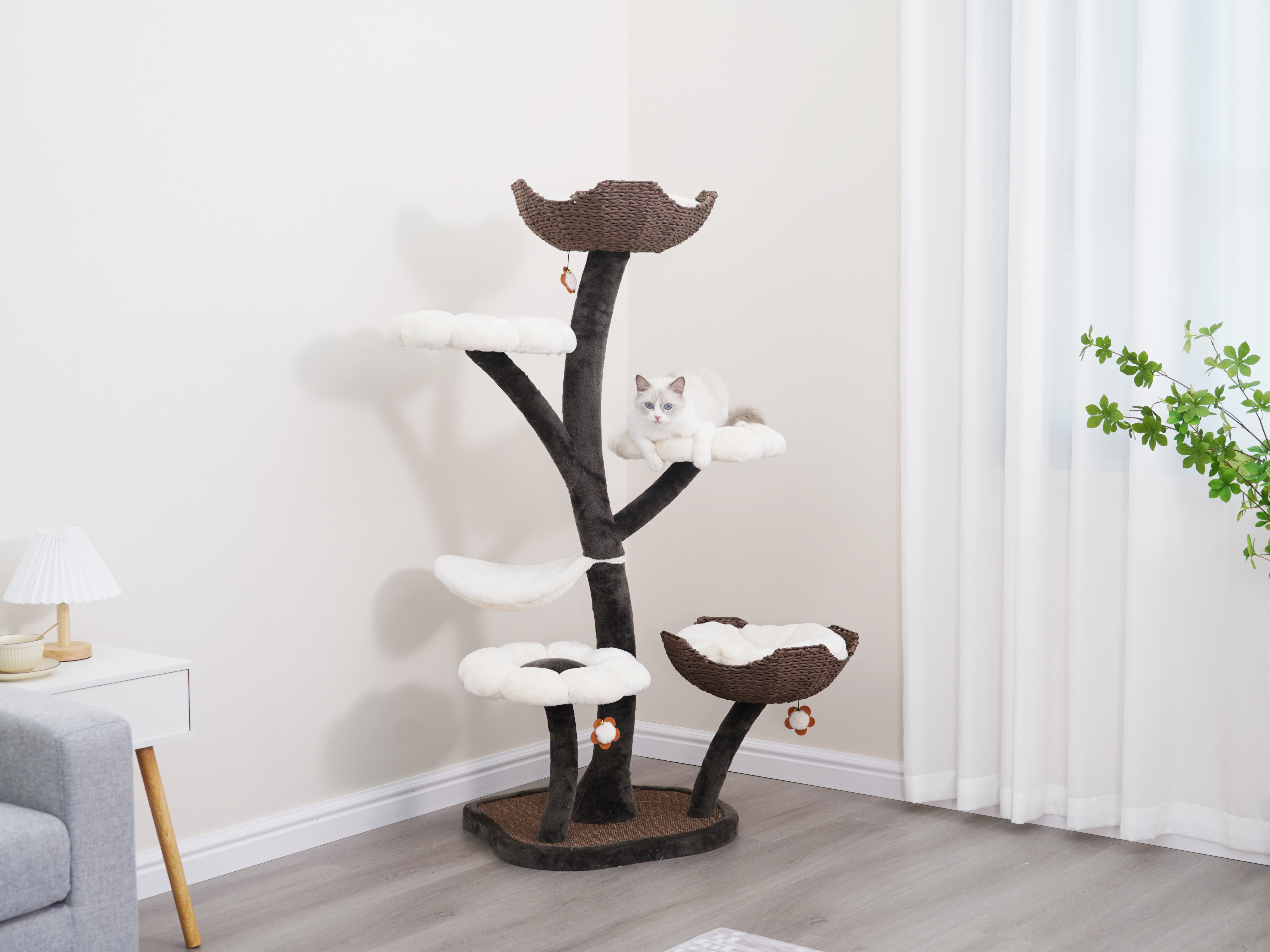 Catry 59" Floral Cat Tree with Scratching Post & Reviews Wayfair