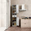 Armoire de rangement haute et mince avec 2 portes de grange, un tiroir et des tablettes réglables pour l'organisation de plusieurs pièces-813524901