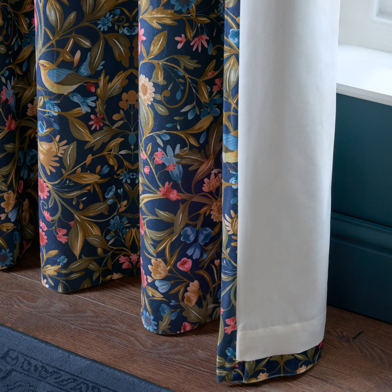Hedgerow Hopper Lined Eyelet Curtains, 46x54 Inch