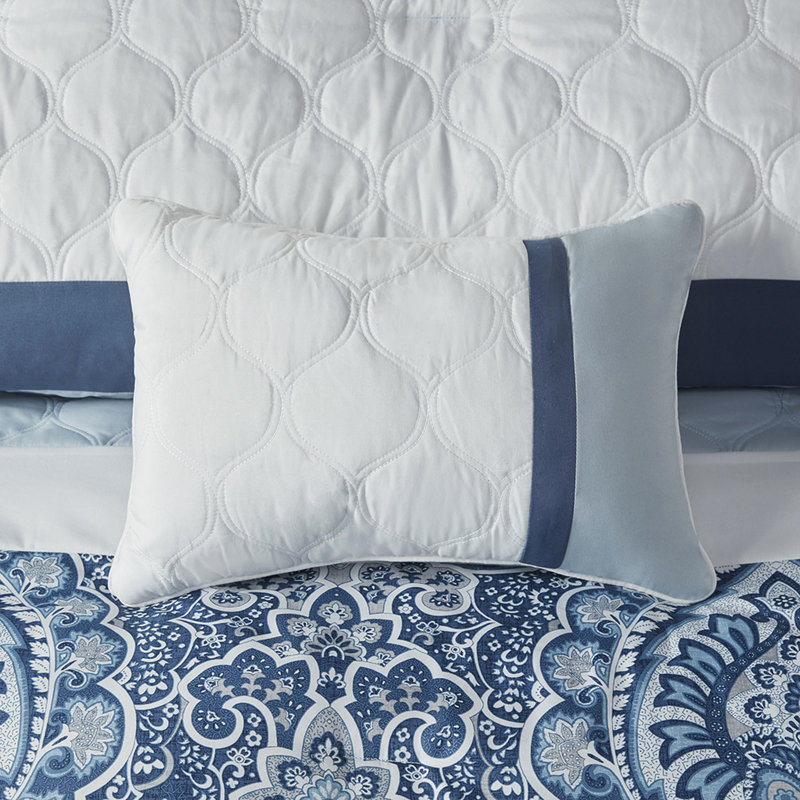 8 édredons, 2 coussins décoratifs, 1 coussin décoratif, 8 pièces lavables, style, rembourrage, taies décoratives,, Bleu