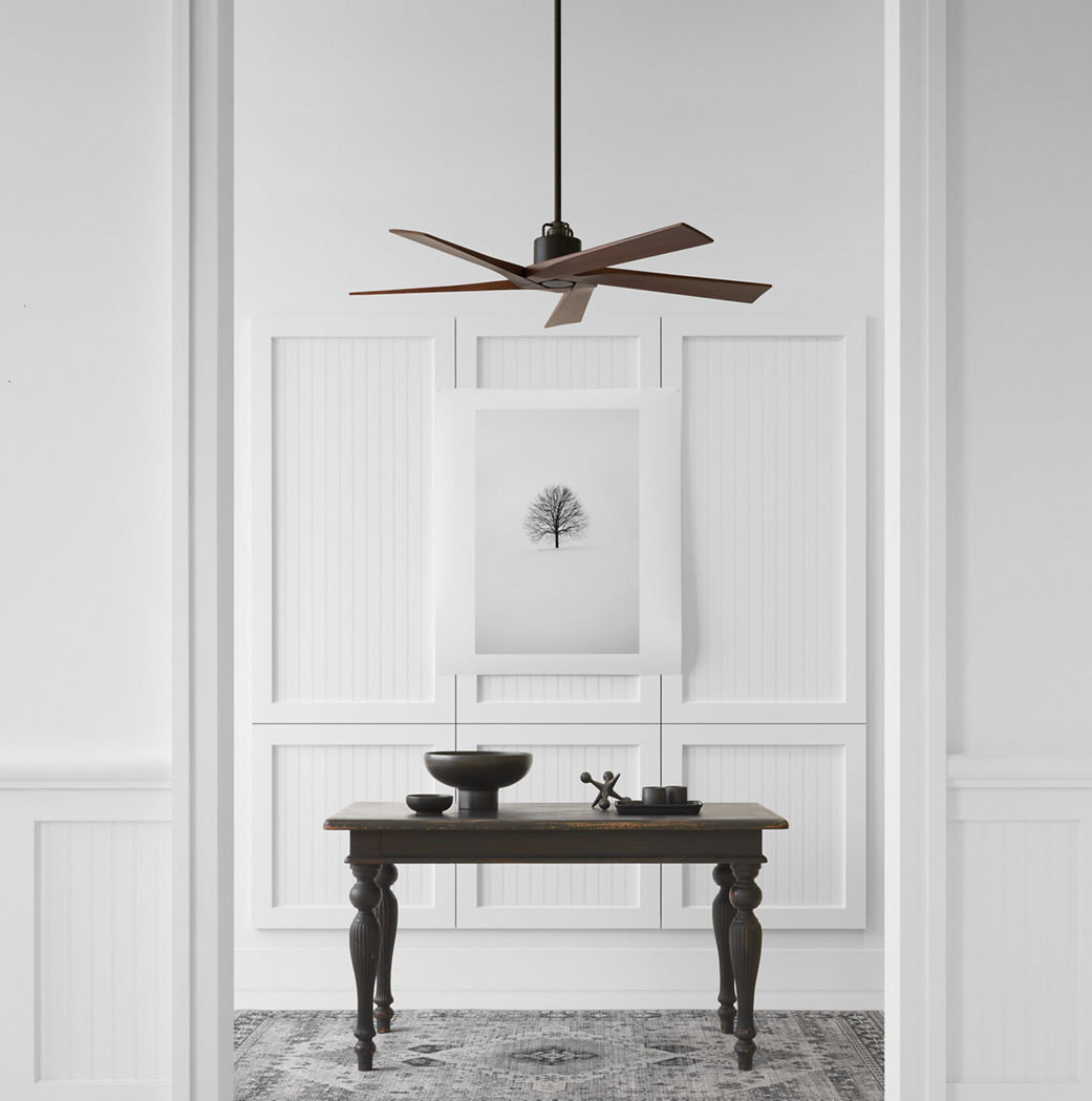 Adalai Ceiling Fan, Aged Pewter/Dark Walnut, 56" Wide