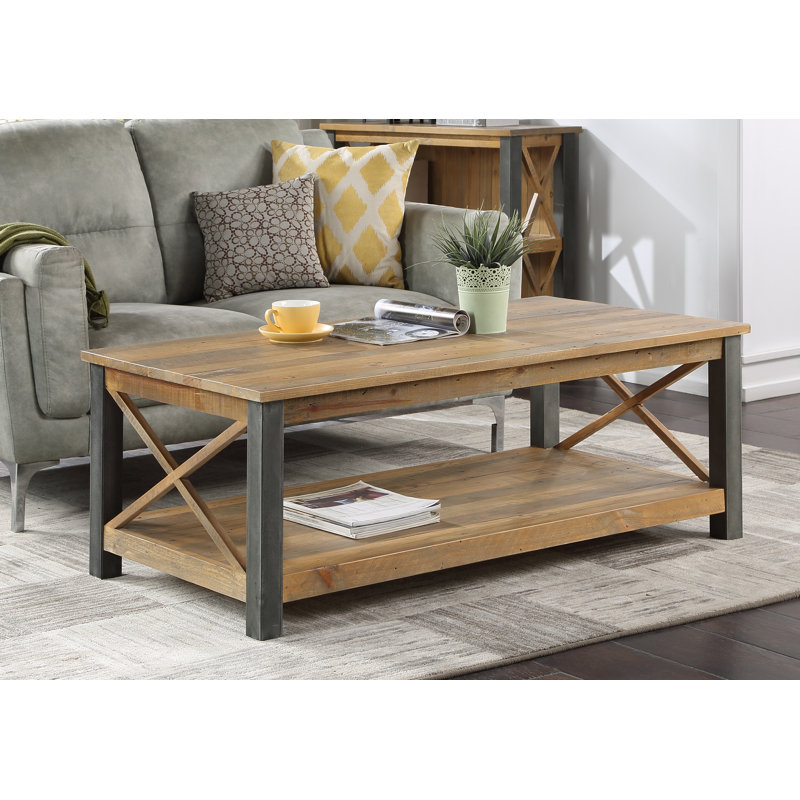 Calahan Four Leg Coffee Table with Storage, 47cm H x 130cm W x 65cm D