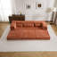 Canapé à compression Mahjong, canapé-lit convertible au sol, canapé modulaire modulaire désossé DIY, aucun assemblage requis, tissu polaire circulaire, surdimensionné à 3 places avec 3 coussins, orange-1394532275-1394532279