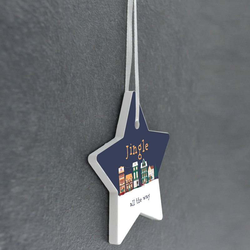 Carley Jingle All the Way Star Shaped Ceramic Ornament