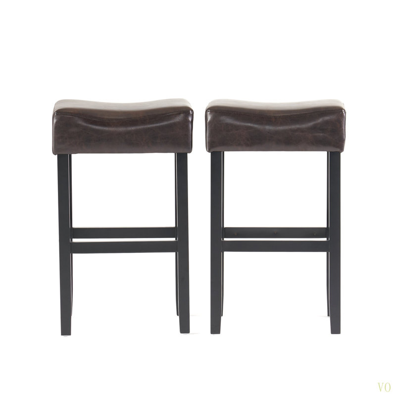 Tabouret de bar 30 po en cuir reconstitué sans dossier (ensemble de 2)