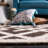 Fung Hand Woven Flat Weave Wool/Cotton Geometric Rug in Brown/Ivory-1816457258