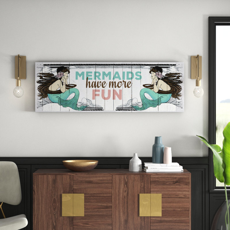 Mermaid Fun - Wrapped Canvas Print, 51cm H x 152cm W x 3.81cm D