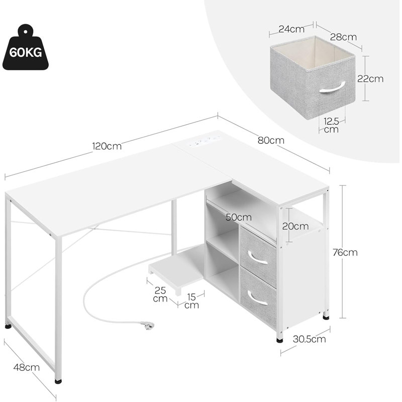 L-Shaped Iron Computer Desk