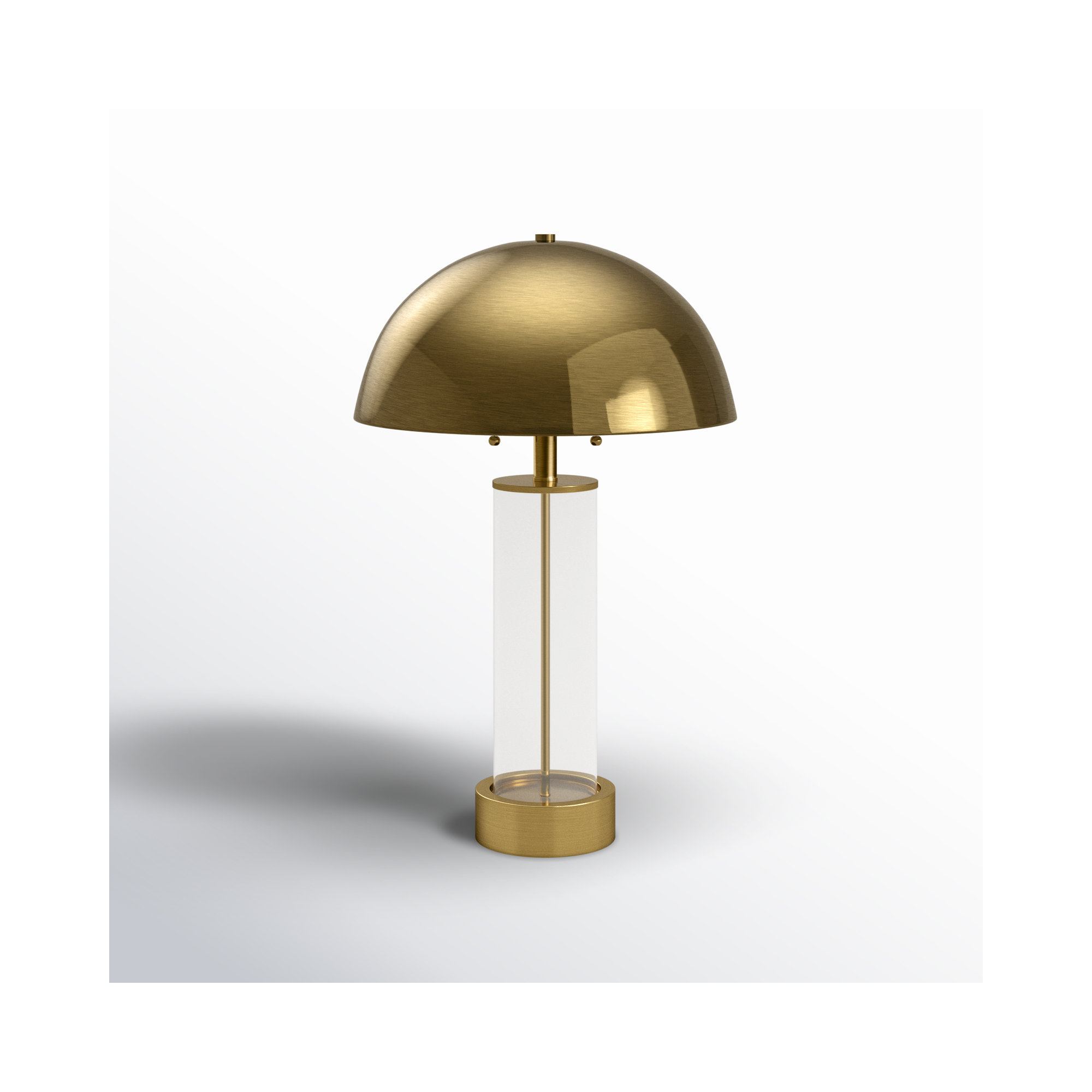 Anlow Desk Lamp, Antique Brass & Clear Glass, Antique Brass Metal