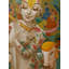 Divine Flute Mixed Media Painting on Canvas – 36"x36" Spiritual Indian Artwork by Sukanta Das