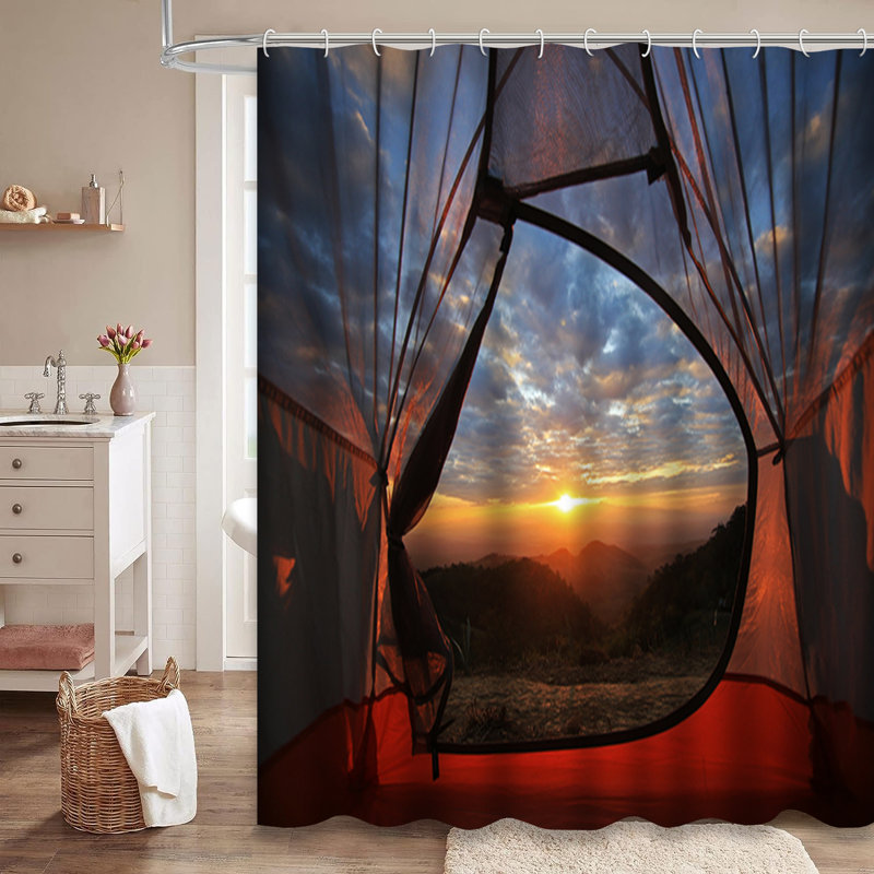 Rideau de douche avec 12 crochets, L 72 po x l 78 po